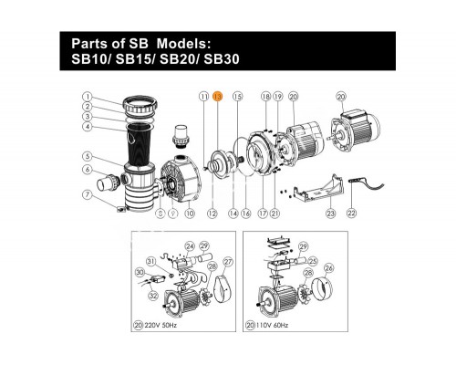 Диффузор насоса SB Emaux CP-01-08/01111015