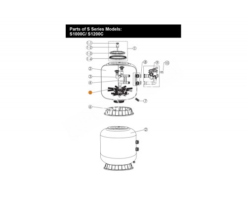 Сепаратор 129 мм 233 мм фильтра S1200 Emaux (89010614/ Е010308)