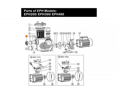 Гайка муфты d 63/75 мм насоса EPH Emaux 01013147