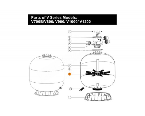 Сепаратор 185 мм фильтра V700-V1000, S700 - S1000 Emaux 01172010