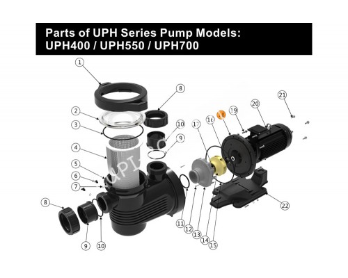 Крышка задняя насоса UPH Emaux 420208561