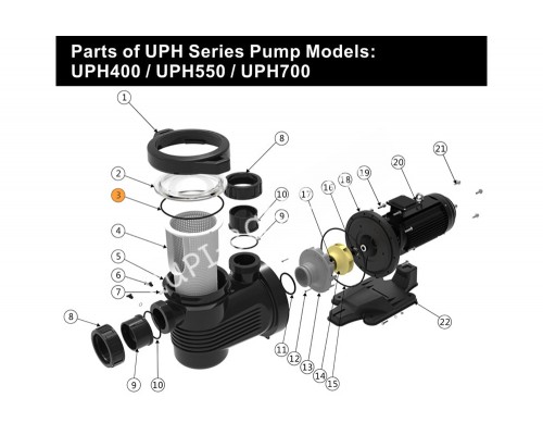 Прокладка-кольцо крышки префильтра насоса UPH/APS550/750 Emaux 111010040