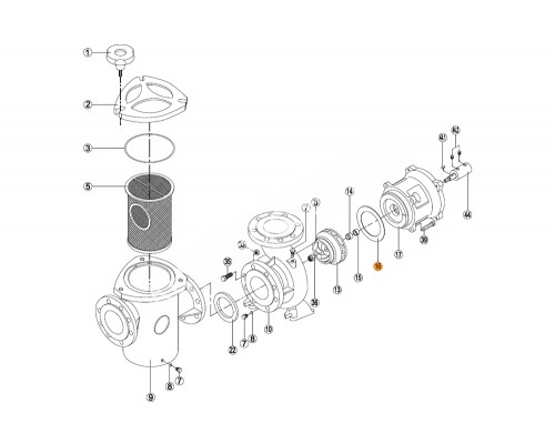 Прокладка крышки задней (фланца) насоса KRF 1250 Kripsol RKR 160.A/RPUM0016.06R