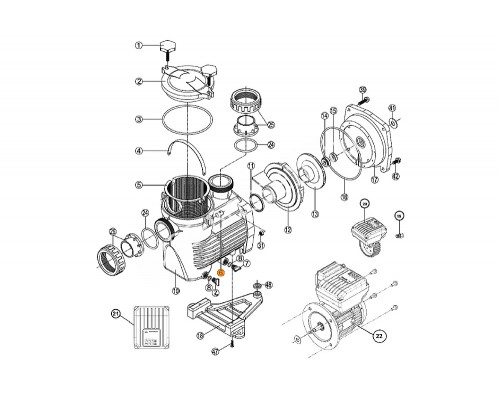 Гайка болта крышки префильтра насоса OK,NK,KS,KAP Kripsol RKS 060.A/RBH0001.02R