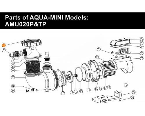 Муфта резьбовая крышки префильтра насоса AQUA-MINI Emaux (01021067)