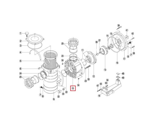 Корпус насоса Kripsol KAN/KT, Fiberpool BCP500-1250 (RPUM0010.08R)