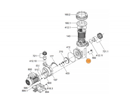 Корпус префильтра насоса  Aqua Maxi  Aquatechnix (2901.110.100/2901110110)