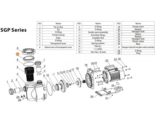 Крышка задняя насоса SGP Mayer Schwimmbad LX A02220187