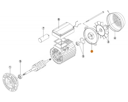 Крышка задняя эл.двигателя насоса KA/KAP-550 (МЕС -100) Kripsol (7305.A)/RBM1020.52R/PMOT0002.05R
