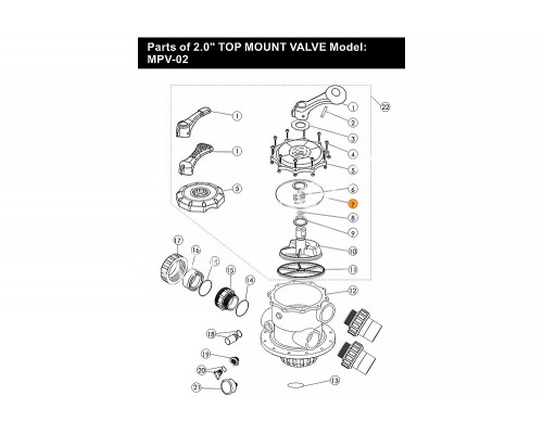 Прокладка-кольцо крышки корпуса 6-ти поз. вентиля (2" верх.) Emaux MPV-02/02011006/111002340