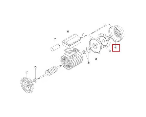 Крышка вентилятора насоса Kripsol KAN/KT/KAL/KL/KRF/KRB/BC/BCP/BCG/BCPG/BF/BB MEC112 (RMOT0004.06R)