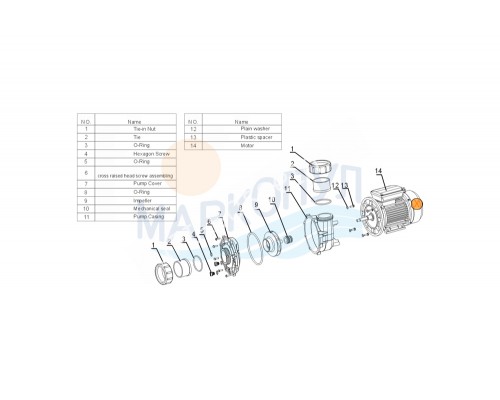 Кожух вентилятора электродвигателя насосов LP Mayer Schwimmbad
