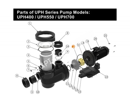 Винт рабочего колеса насоса UPH Emaux 112010163