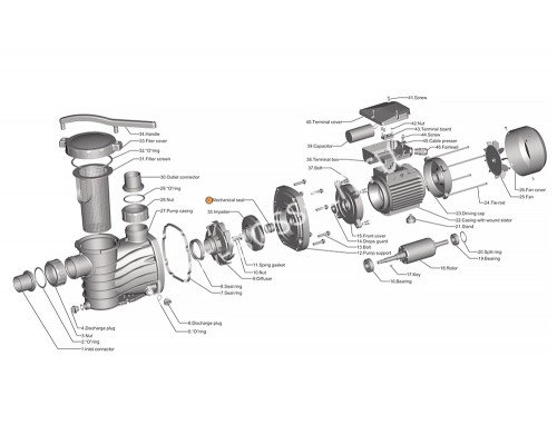 Сальник (компл.из 2-х ч.) насоса  HFC 03 Happy Pump