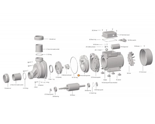 Крышка задняя насоса HSPA Happy Pump