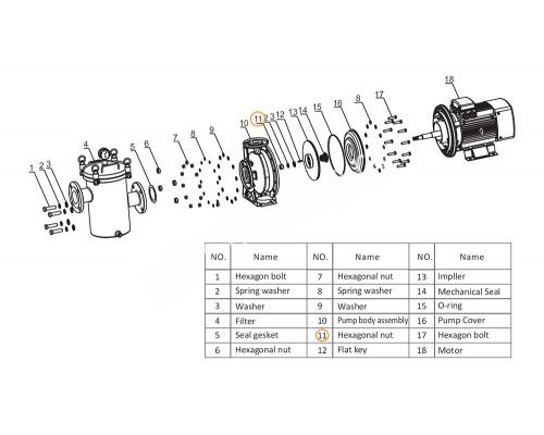 Шайба насоса Mayer Schwimmbad LX J53010022