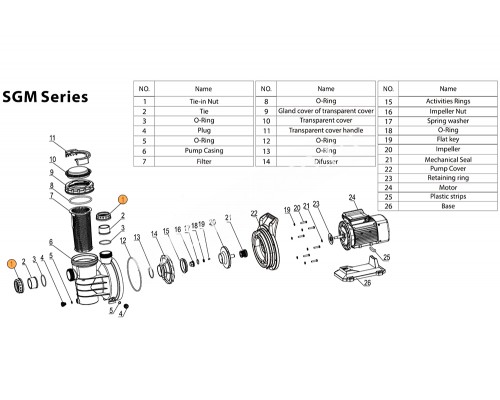 Гайка муфты d50 насоса SGM Mayer Schwimmbad LX A31020006