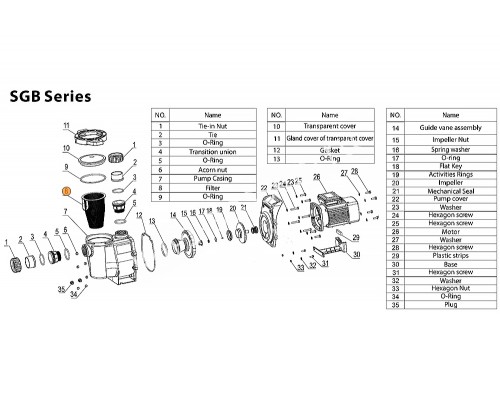 Фильтр грубой очистки насоса SGB Mayer Schwimmbad LX A34080038