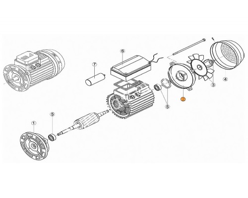 Крышка задняя эл.двиг.насоса KS-150,300(МЕС -80) под подшип. Kripsol 6204/RMOT0002.03R/RBM1020.33R