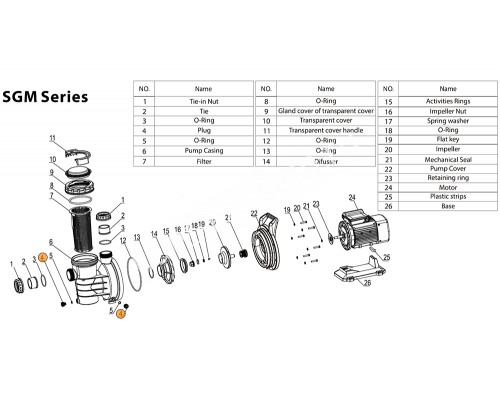 Винт сливной насоса SGM Mayer Schwimmbad LX A29070007