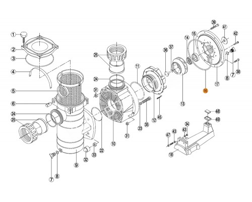 Прокладка крышки задн.(фланца)насоса KAN750/000/1020/1270 Kripsol RKN160.A/RBH0013.04R/RPUM0016.05R