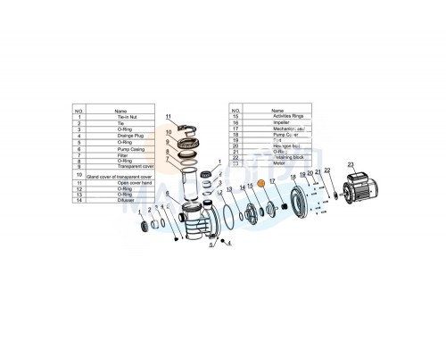 Крыльчатка насоса SWIM075 Mayer Schwimmbad