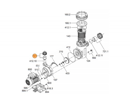 Муфта на выходе насосов Aqua Maxi, Aqua Plus  Aquatechnix (2921.672.111+2921.672.105+2921.672.106)