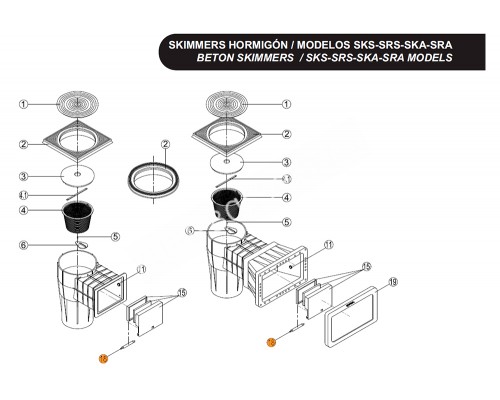 Ось крепления плавающей заслонки ским. SKSL, SKS, SKA, SKAL Kripsol RSK 170.A/RSKI0018.00R