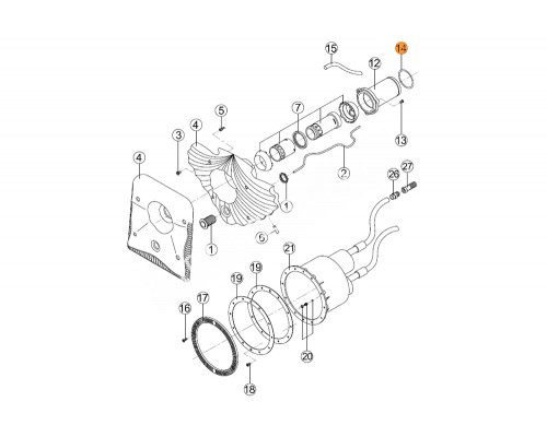 Прокладка кольцо трубы с посадочным гнездом сопла противотока HIDROJET Kripsol RCC 014.A