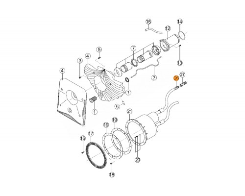 Муфта д.20 с наружной резьбой для подсоед. возд. фильтра противотока HIDROJET RCC 026.A