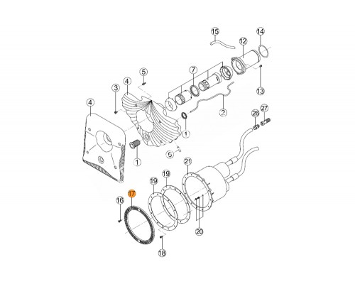 Фланец-кольцо корпуса закладного узла противотока HIDROJET Kripsol RCC 017.A