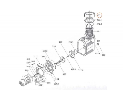 Муфта резьбовая уплотнения крышки префильтра насоса Filterpump Badu 90/20G Speck (2921.116.020)