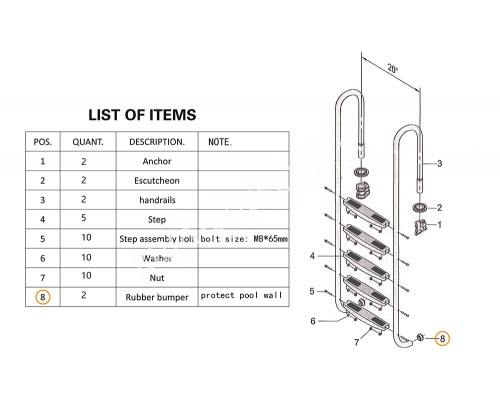 Резиновая заглушка для лестниц Mayer Schwimmbad