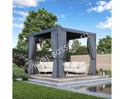 Пергола биоклиматическая Aquaviva Интро Отдельностоящая- 3X3 (Антрацит)
