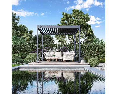 Пергола биоклиматическая Aquaviva Интро Отдельностоящая- 3X3 (Антрацит)