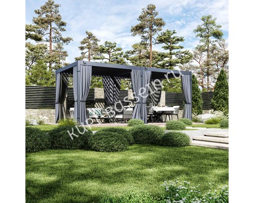 Пергола биоклиматическая Aquaviva Интро Отдельностоящая- 6X3 (Антрацит)
