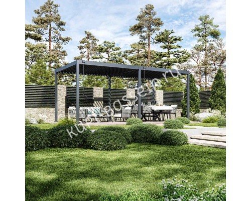 Пергола биоклиматическая Aquaviva Интро Отдельностоящая- 6X3 (Антрацит)