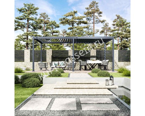 Пергола биоклиматическая Aquaviva Интро Отдельностоящая- 6X3 (Антрацит)