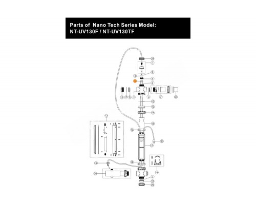 Чехол кварцевый установки ультрафиолетовой Emaux Nano Tech NT-UV87-TO Ozone 87W E130431