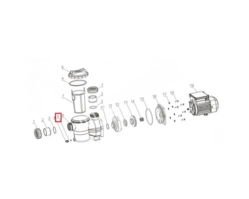 Уплотнительное кольцо дренажной заглушки Aquaviva SMP для бассейна