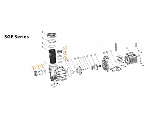 Рабочее колесо насоса SGE400T/SGE400ST Mayer Schwimmbad A03070171