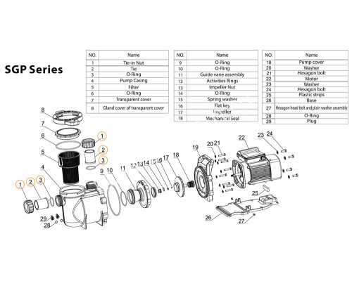 Рабочее колесо насоса SGP300T Mayer Schwimmbad A03070122