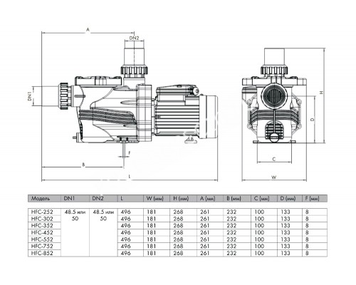 Насос (0,28 кВт 220В 5,7 м3/ч h 4м в.ст.) Happy Pump HFC ...