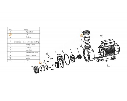 Рабочее колесо насоса WTC100/TDA100 Mayer Schwimmbad A03050025
