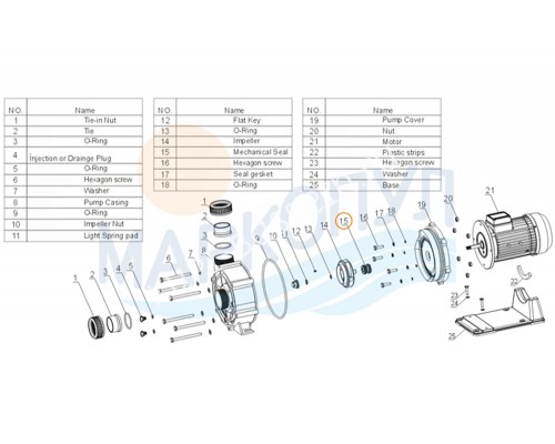 Рабочее колесо насоса WTB400T Mayer Schwimmbad A03050261