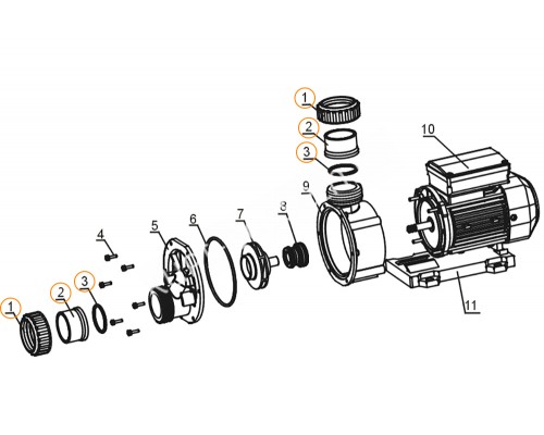 Крышка передняя насоса TDA50/75 Mayer Schwimmbad A02220009