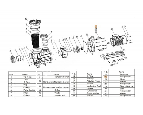 Прокладка-кольцо крышки префильтра насоса SLP400-1000T Mayer Schwimmbad F02010111
