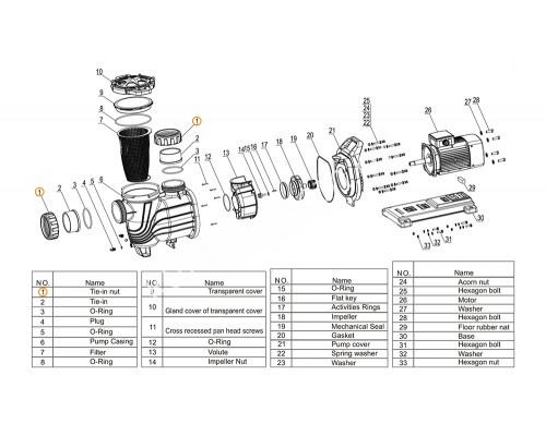 Прокладка-кольцо крышки префильтра насоса SLP400-1000T Mayer Schwimmbad F02010111