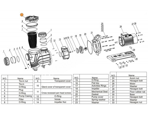 Муфта d90 насоса SLP400-500T Mayer Schwimmbad (компл. 2 шт.) N03000178