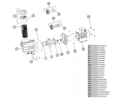 Насос Hayward PL 81007 (220В, пф, 17,2м³/ч*8м, 1,1кВт, 1,5л.с.) Уценка